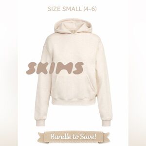 SKIMS Oatmeal Cotton Fleece Hoodie | Cozy Neutral Pullover | Size Small